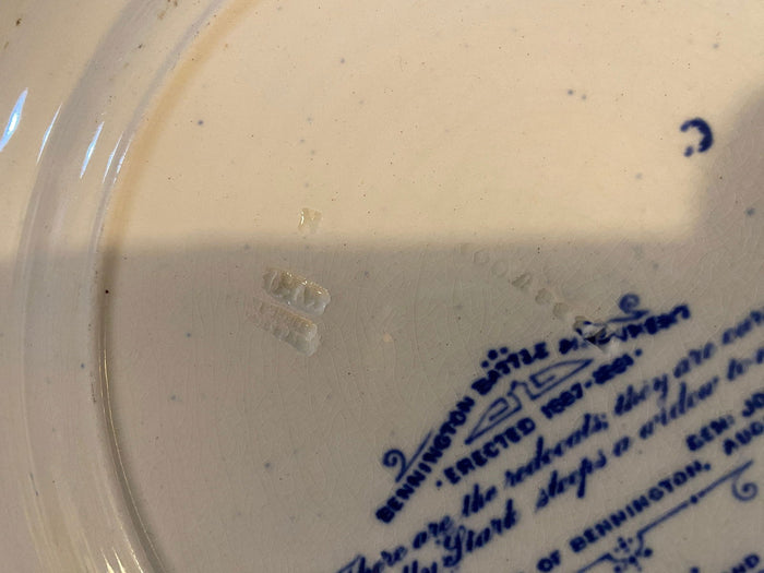 Antique Wedgwood Battle of Bennington Souvenir Plate at Duckwells