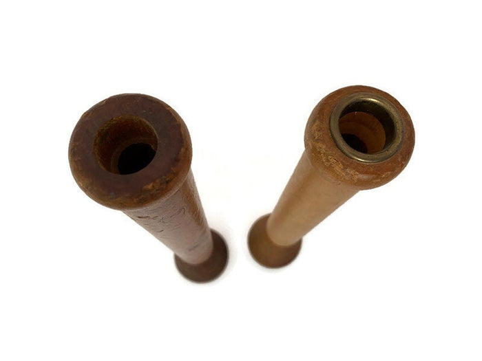 Antique Wood Textile Mill Bobbin Spools at Duckwells