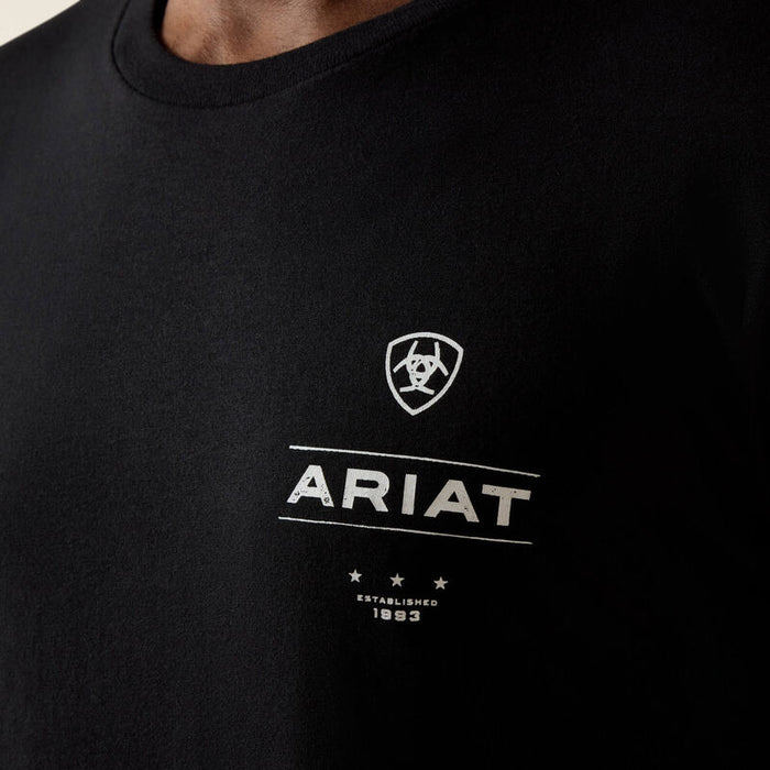 Ariat Men's Wooden Diamond Flag Classic Fit T-Shirt in Black