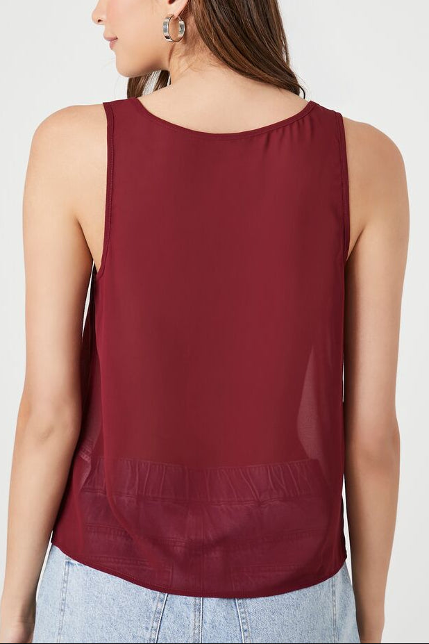 Chiffon Scoop Tank Top