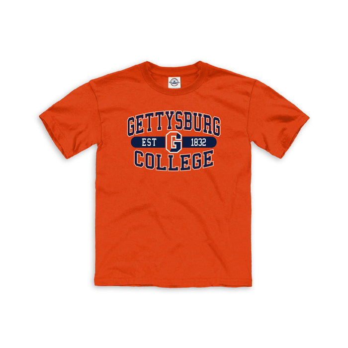 Gettysburg College Split G Orange Youth T-Shirt