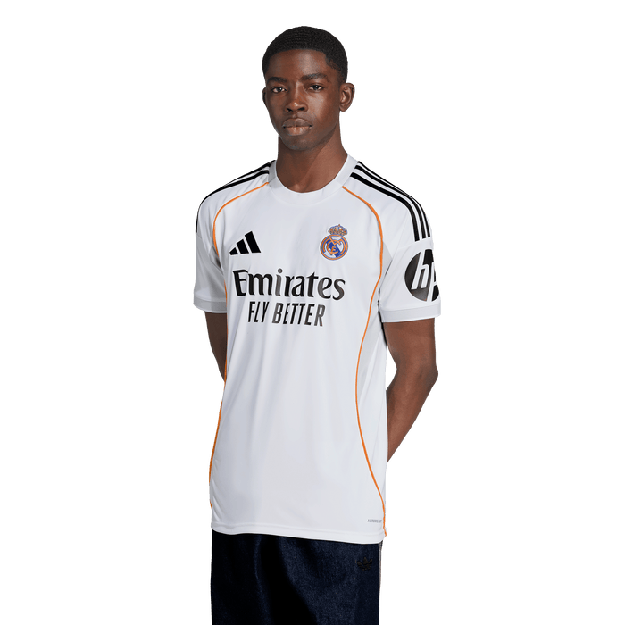 adidas Real Madrid 25/26 Home Soccer Jersey | White-Black | Men's