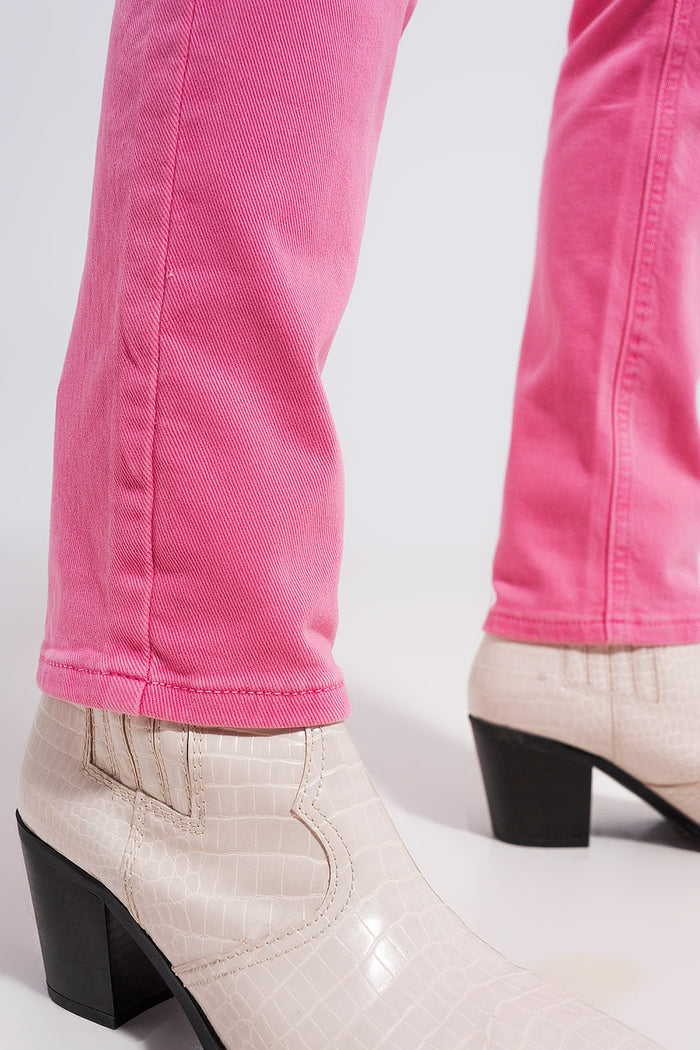 Stretch Cotton skinny jeans in pink - Coloured Jeans