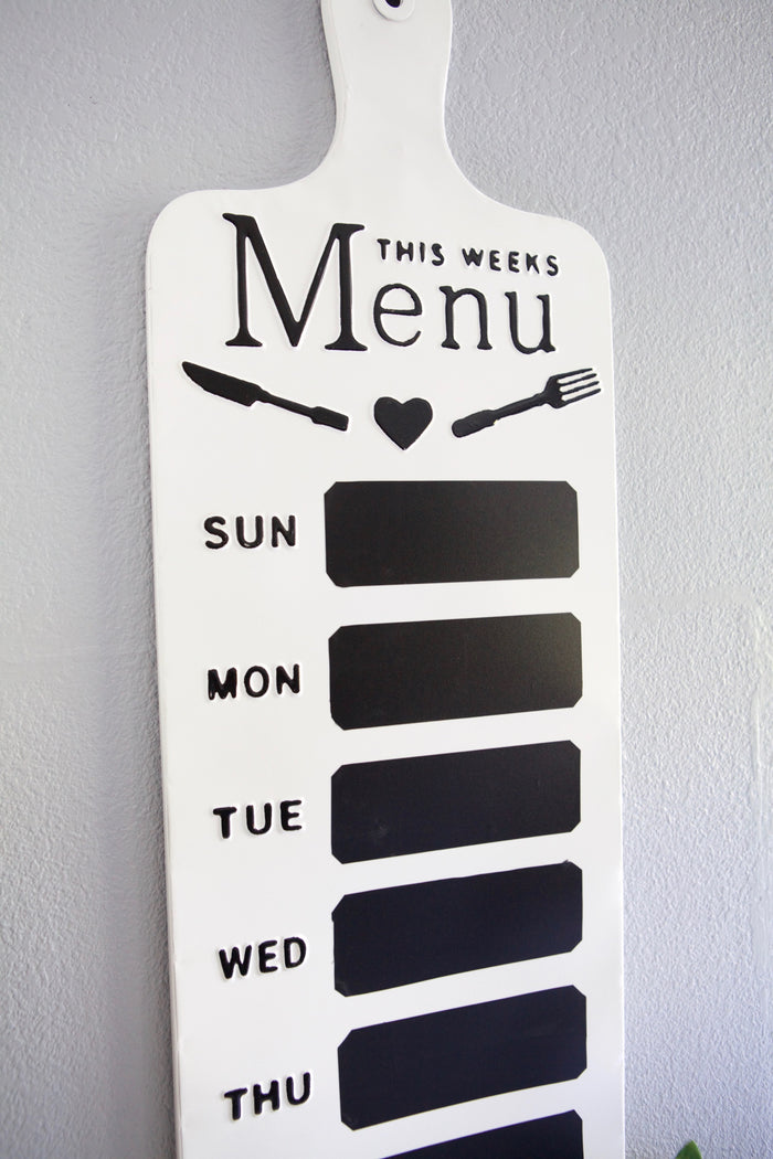 Weekly Menu Wall Chalkboard