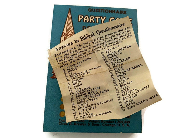 1938 Party Game, Do You Know Your Bible? at Duckwells