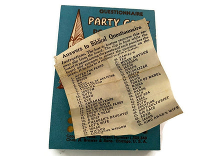 1938 Party Game, Do You Know Your Bible? at Duckwells