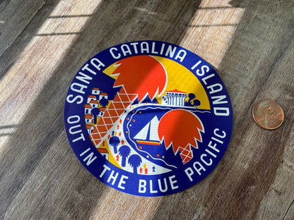 1940's Santa Catalina Island Travel Sticker at Duckwells