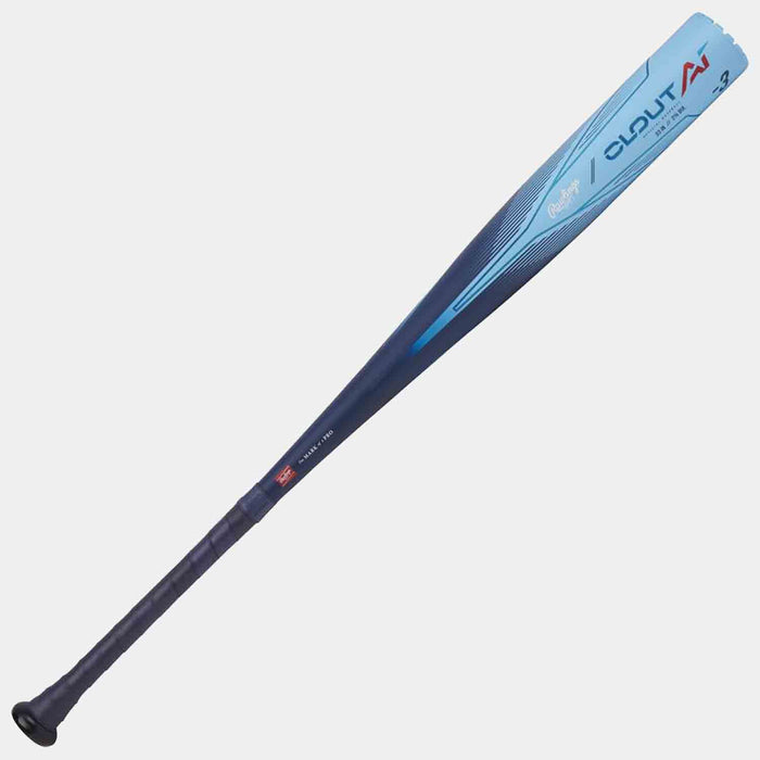Front view of 2024 Rawlings Clout AI BBCOR Baseball Bat.