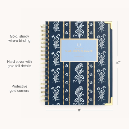 2026 Spiral Weekly Simplified Planner - Poppy Posies