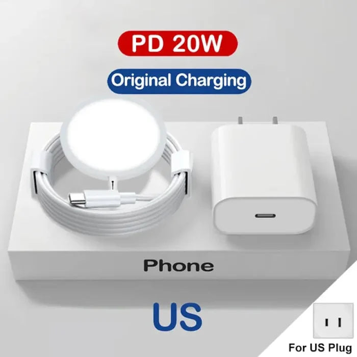 a white phone charger with a usb cable
