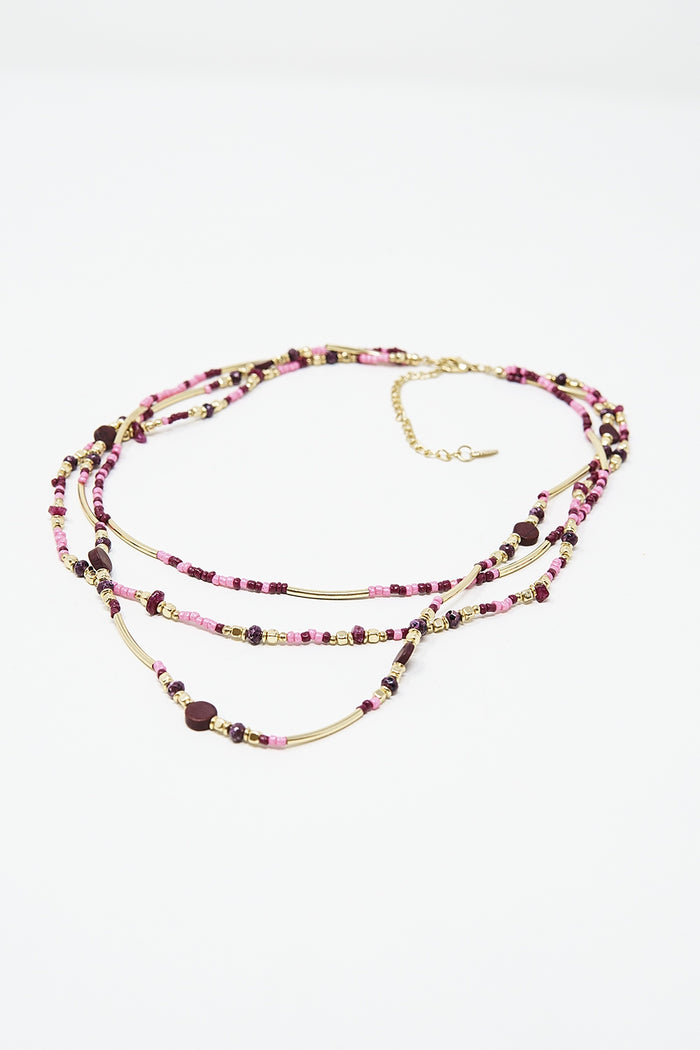 3 in 1 necklace with multicolor stones