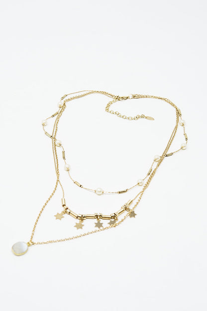 3 in 1 necklace with star and pearl detail