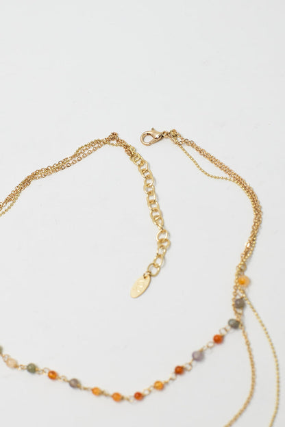 3 In 1 Necklace with Star Charm and Multicolor Beads.