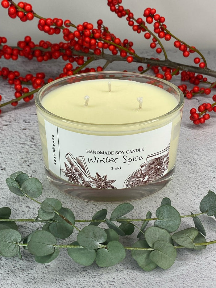 3 Wick Winter Spice, Large Soy Wax Candle