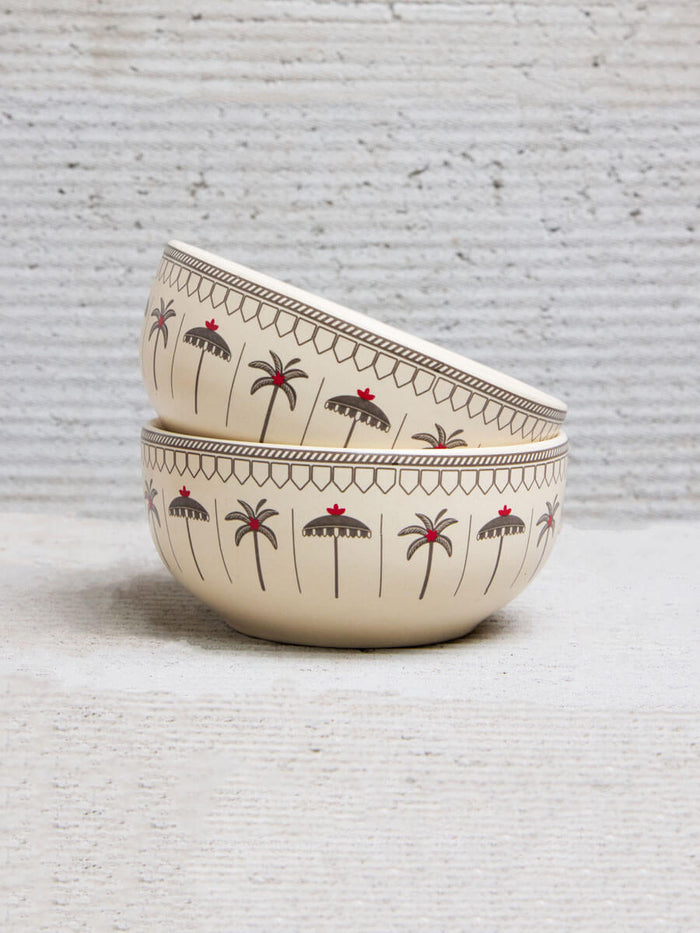 Malhar Ceramic Cereal/Soup Bowl Set of 2