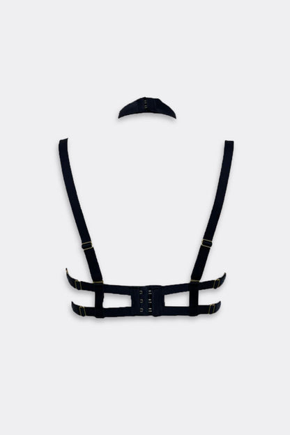 Addict Choker Bra Open Quarter Cup Black
