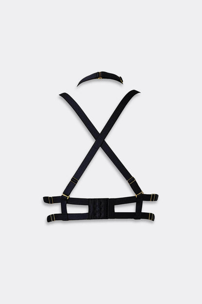 Addict Choker Bra Open Quarter Cup Black