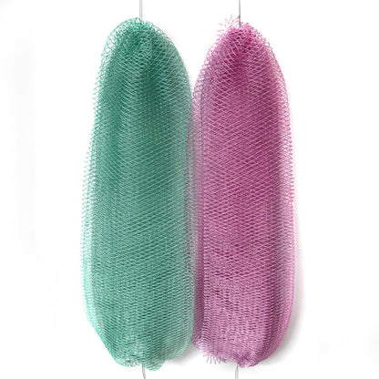 African Exfoliating Net Sponge Seafoam + Lavender Pink