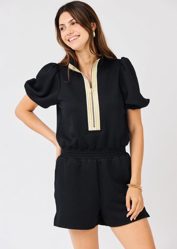 Mary square black andie romper spring