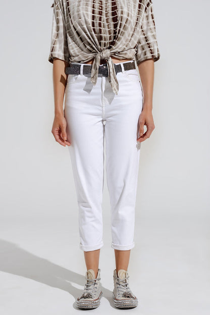 Ankle skinny Basic Jeans in white - Coloured Jeans