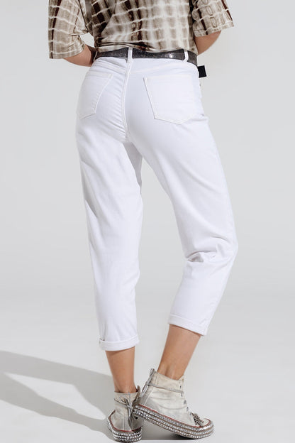 Ankle skinny Basic Jeans in white - Coloured Jeans