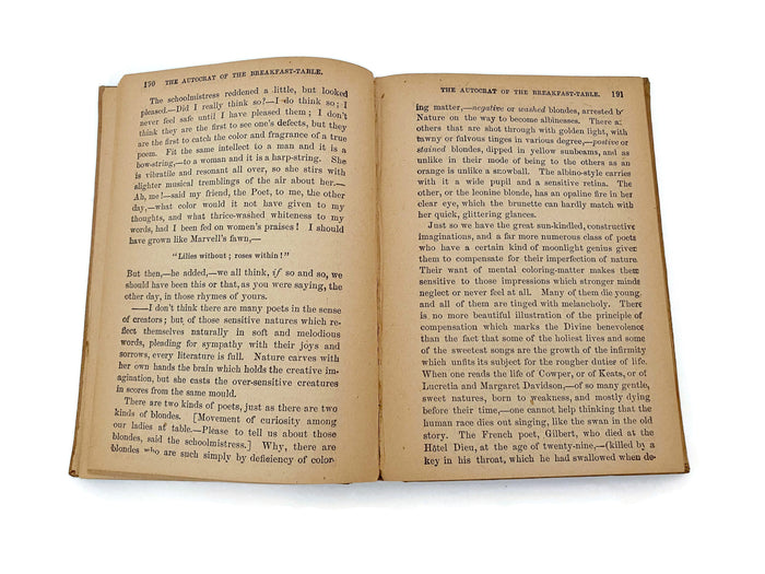 Antique Book by Oliver Wendell Holmes, Autocrat of the Breakfast Table at Duckwells