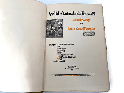 Antique Book, Wild Animals I Have Known by Ernest Seton-Thompson at Duckwells