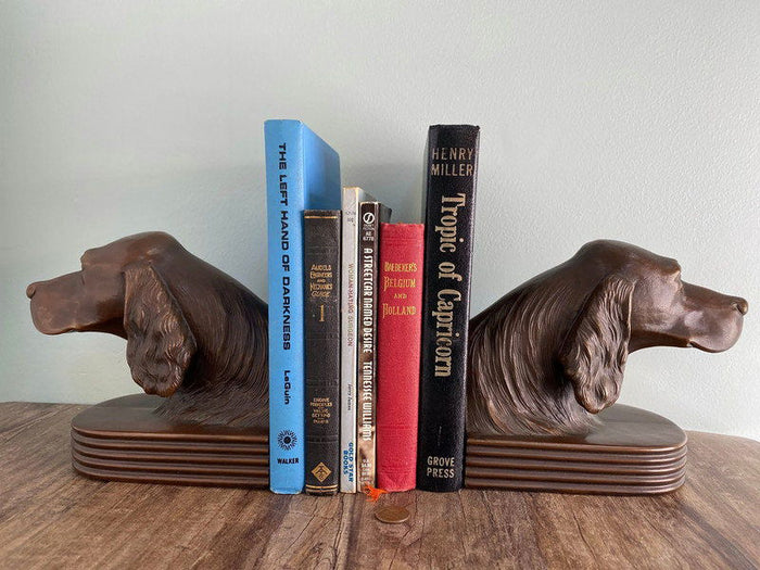 Antique Cast Metal Dog Bookends at Duckwells