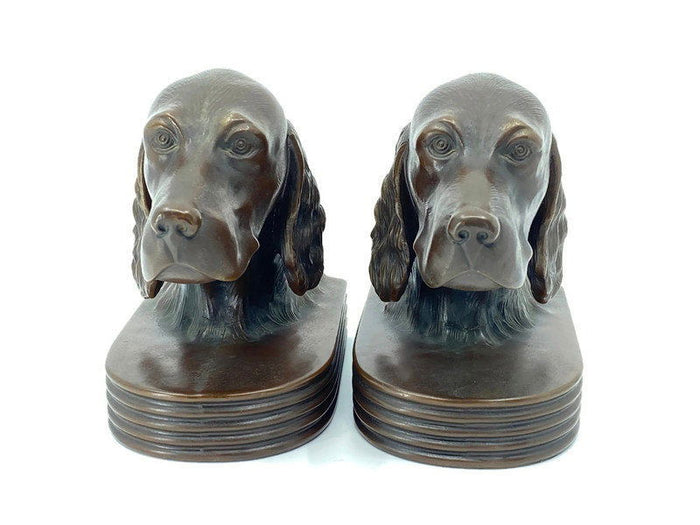 Antique Cast Metal Dog Bookends at Duckwells