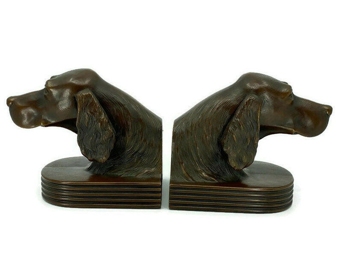 Antique Cast Metal Dog Bookends at Duckwells