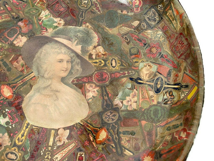 Antique Cigar Band Decoupage Glass Bowl at Duckwells