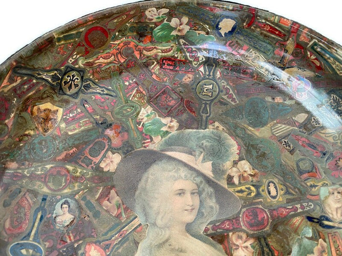 Antique Cigar Band Decoupage Glass Bowl at Duckwells