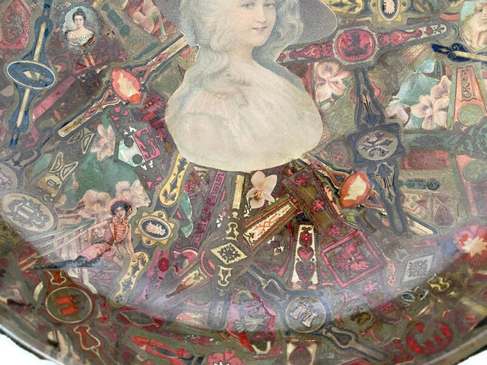 Antique Cigar Band Decoupage Glass Bowl at Duckwells