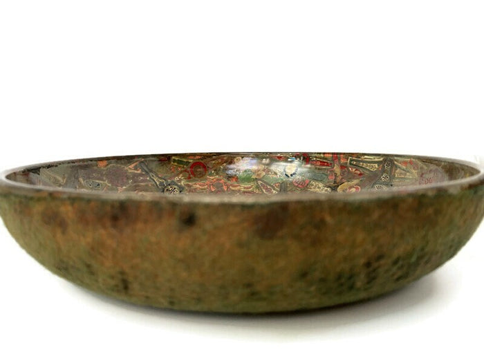 Antique Cigar Band Decoupage Glass Bowl at Duckwells