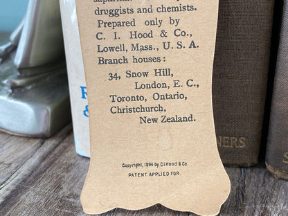 Antique Hoods Sarsaparilla Advertising Card at Duckwells