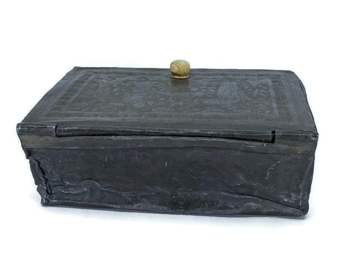 Antique Japanese Pewter Box at Duckwells