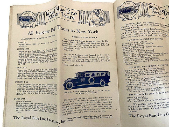 Antique New England Sightseeing Brochure for Boston and Vicinity at Duckwells