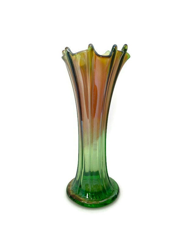 Antique Northwood Thin Ribbed Standard Swung Carnival Glass Vase at Duckwells