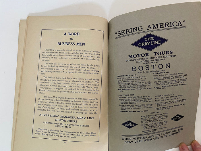 Antique Souvenir of Boston Sightseeing Brochure at Duckwells