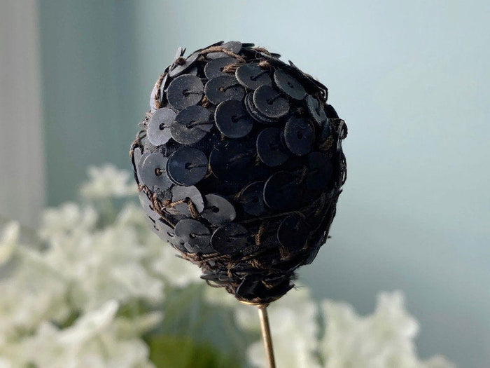 Antique Victorian Black Sequined Hatpin at Duckwells