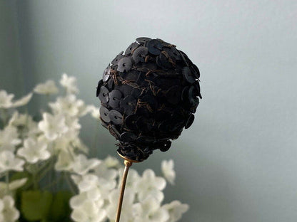 Antique Victorian Black Sequined Hatpin at Duckwells