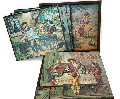 Antique Victorian Childs Block Set at Duckwells