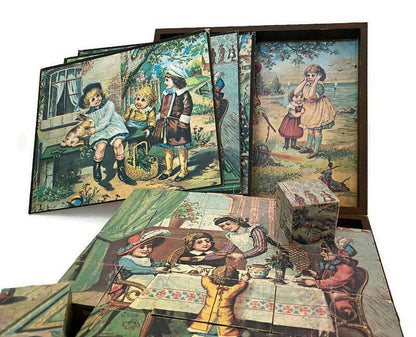 Antique Victorian Childs Block Set at Duckwells