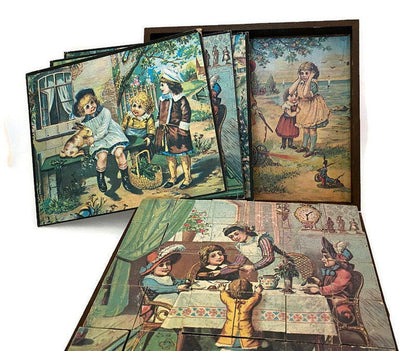 Antique Victorian Childs Block Set at Duckwells