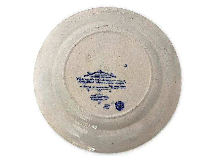 Antique Wedgwood Battle of Bennington Souvenir Plate at Duckwells