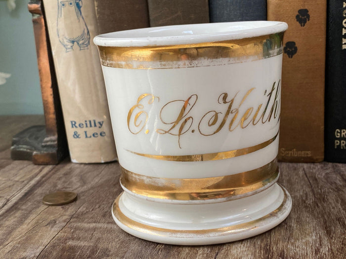 Antique White Limoges France Shaving Cup at Duckwells
