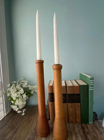 Antique Wood Textile Mill Bobbin Spools at Duckwells