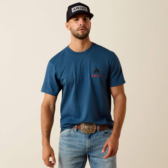 Ariat Men's Flag Bronco Classic Fit T-Shirt in Key Largo