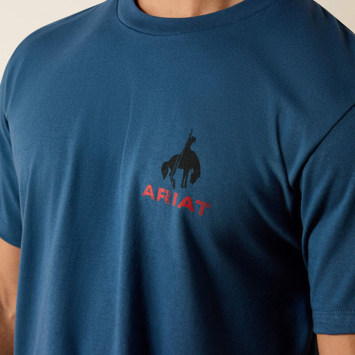 Ariat Men's Flag Bronco Classic Fit T-Shirt in Key Largo