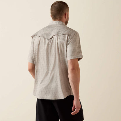 Ariat Men's S/S Printed VentTEK Classic Fit Snap Shirt in Island Fossil
